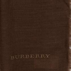 Pre Owned Burberry Brown Lightweight Cashmere Scarf