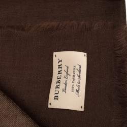 Pre Owned Burberry Brown Lightweight Cashmere Scarf