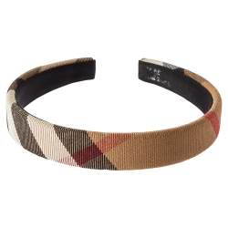 Pre Owned Burberry Brown Novacheck Canvas Headband