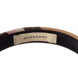 Pre Owned Burberry Brown Novacheck Canvas Headband