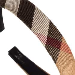 Pre Owned Burberry Brown Novacheck Canvas Headband