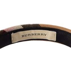 Pre Owned Burberry Brown Novacheck Canvas Headband