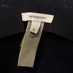 Pre Owned Burberry Black Rabbit Fur Felt Fedora Hat M
