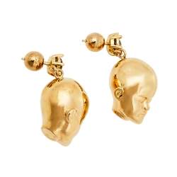 Pre Owned أقراط بربري دول مطلية ذهب متدلية