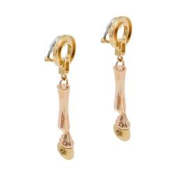 Burberry Two Tone Horse Hoof Drop Clip On Earrings