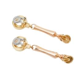 Burberry Two Tone Horse Hoof Drop Clip On Earrings