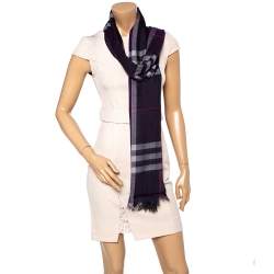 مملوكة مسبقًا وشاح بربري حرير ووف كاروهات غاينت بنفسجي