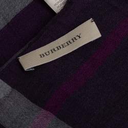 مملوكة مسبقًا وشاح بربري حرير ووف كاروهات غاينت بنفسجي