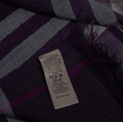 مملوكة مسبقًا وشاح بربري حرير ووف كاروهات غاينت بنفسجي