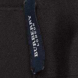 Pre Owned وشاح بربري حرير كاروهات أسود