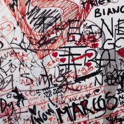 Pre Owned Burberry Multicolor Graffiti Print Silk Square Scarf