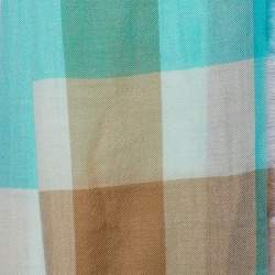 Pre Owned Burberry Blue Lightweight Mega Check Cashmere Scarf