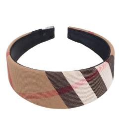 Pre Owned Burberry Beige Novacheck Canvas Headband