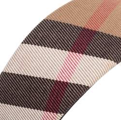 Pre Owned Burberry Beige Novacheck Canvas Headband