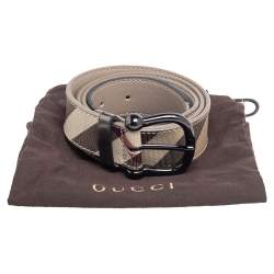 Pre Owned Burberry Beige Nova Check PVC Buckle Belt 90CM