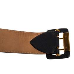 Pre Owned Burberry Black Leather Cecile Waist Belt 85CM