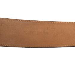 Pre Owned Burberry Black Leather Cecile Waist Belt 85CM