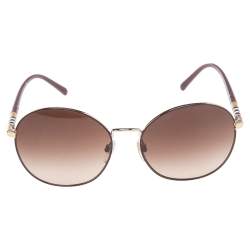 مملوكة مسبقًا نظارة شمسية بربري مستديرة متدرجة بي3094 عنابي/ لون ذهبي