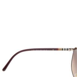 مملوكة مسبقًا نظارة شمسية بربري مستديرة متدرجة بي3094 عنابي/ لون ذهبي