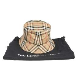 Burberry Beige Vintage Check Bucket Hat M