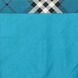 Burberry Blue Nova Check Bordered Cotton Handkerchief