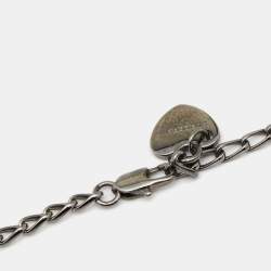 Burberry Gunmetal Tone & Resin Heart Charms Necklace