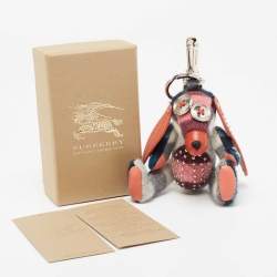 Pre Owned Burberry Multicolor Cashmere and Leather Sandra The Basset Hound Bag Charm