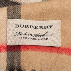 مملوكة مسبقًا Burberry Brown The Classic Check Cashmere Scarf