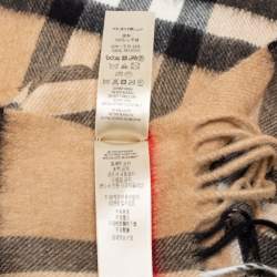 مملوكة مسبقًا Burberry Brown The Classic Check Cashmere Scarf