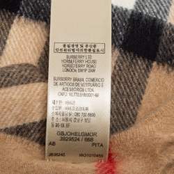 مملوكة مسبقًا Burberry Brown The Classic Check Cashmere Scarf