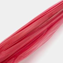 Pre Owned مظلة بربري نايلون كاروهات نوفا وبلاستيك مشمع بيج/وردي 