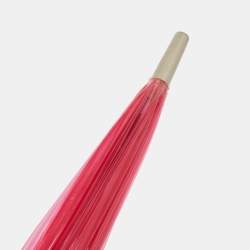 Pre Owned مظلة بربري نايلون كاروهات نوفا وبلاستيك مشمع بيج/وردي 