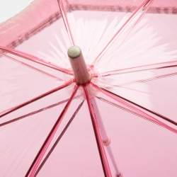 Pre Owned مظلة بربري نايلون كاروهات نوفا وبلاستيك مشمع بيج/وردي 