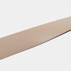 Pre Owned Burberry Beige/Black Nova Check Heart Coated Canvas and Patent Leather Buckle Belt 80 CM