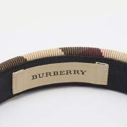 Pre Owned Burberry Beige Giant Check Narrow Headband