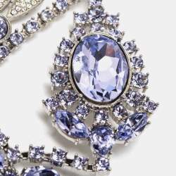 Pre Owned Burberry Lavender Crystal Daisy Drop Single Clip-On Earring