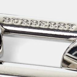 Pre Owned Burberry Palladium Plated Chain Link Glass Ball Charm Bracelet