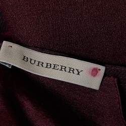 مملوكة مسبقًا Burberry Purple Checkered Silk Scarf