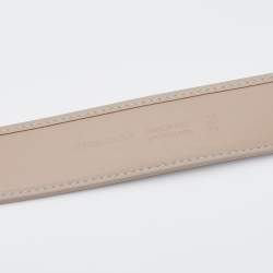 Pre Owned Burberry Grey/Beige Smoked Check PVC and Leather Belt 95CM
