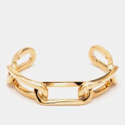 Burberry Gold Tone Chain Link Cuff Bracelet