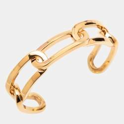 Burberry Gold Tone Chain Link Cuff Bracelet