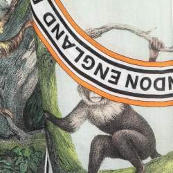 مملوكة مسبقًا وشاح بربري كشمير مطبوع قرود أخضر اوبال 