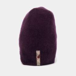 Burberry Purple Knit Cashmere Beanie