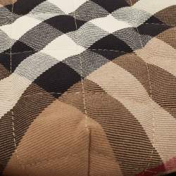Burberry Beige Quilted Nova Check Newsboy Hat L