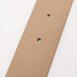 Pre Owned Burberry Beige Supernova Check Coated Canvas Heart Buckle Belt 95CM