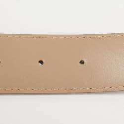 Pre Owned Burberry Beige Supernova Check Coated Canvas Heart Buckle Belt 95CM