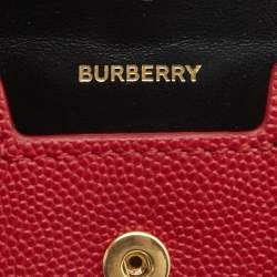 Pre Owned Burberry Red Leather Earphone Case