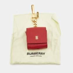Pre Owned Burberry Red Leather Earphone Case