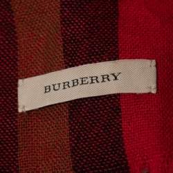 مملوكة مسبقًا Burberry Red Giant Check Wool Blend Scarf