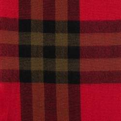 مملوكة مسبقً ا Burberry Red Giant Check Wool Blend Scarf